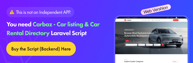 Carbaz - Car listing & Car Rental Directory Flutter App