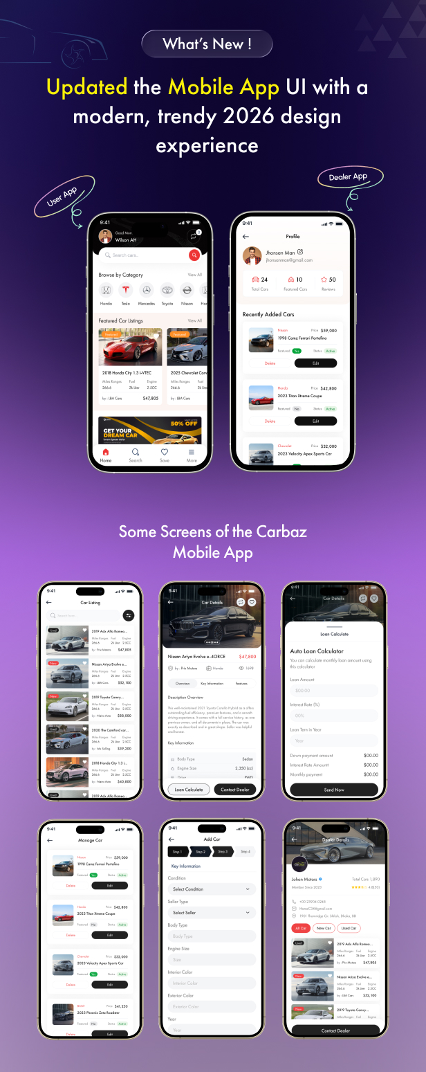 Carbaz - Car listing & Car Rental Directory Laravel Script with Mobile App