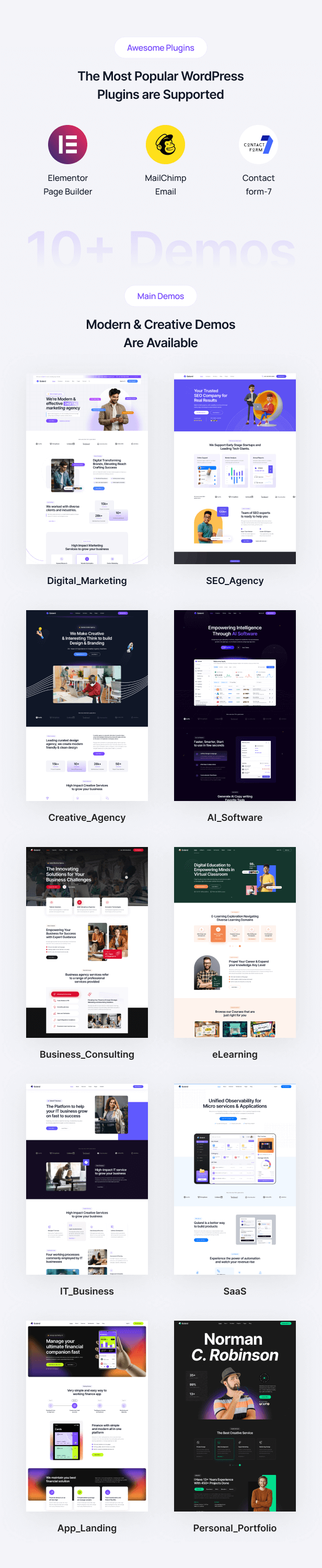 Quland - Multi Purpose Landing Page for Corporate and Business Elementor WordPress Theme