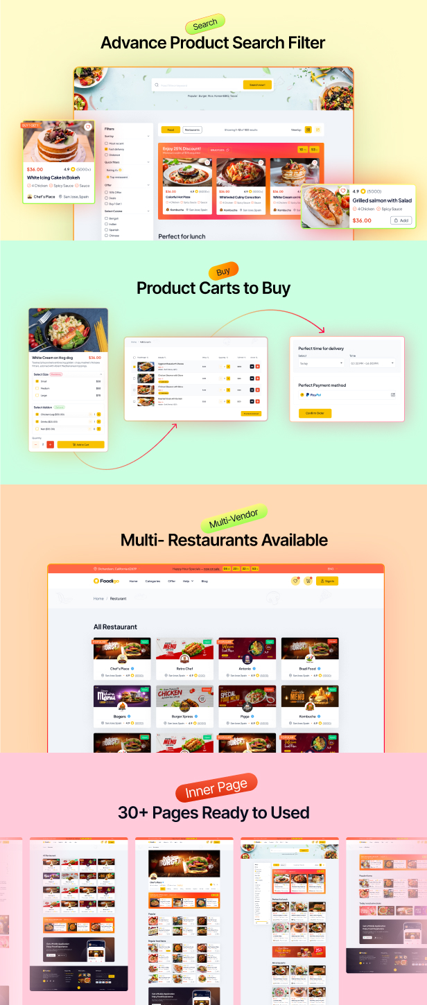 Foodigo - Multi Restaurant and Online Food Ordering System Marketplace (Complete Solution)
