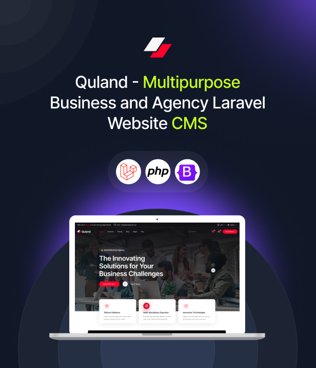 Quland - Multipurpose Business and Agency Laravel Website CMS