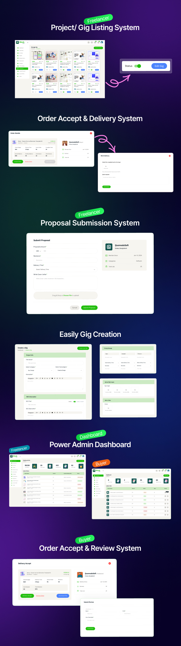 Workzone - Freelancer Marketplace for Service & Job Posting Laravel Script + Mobile App (Bundle)